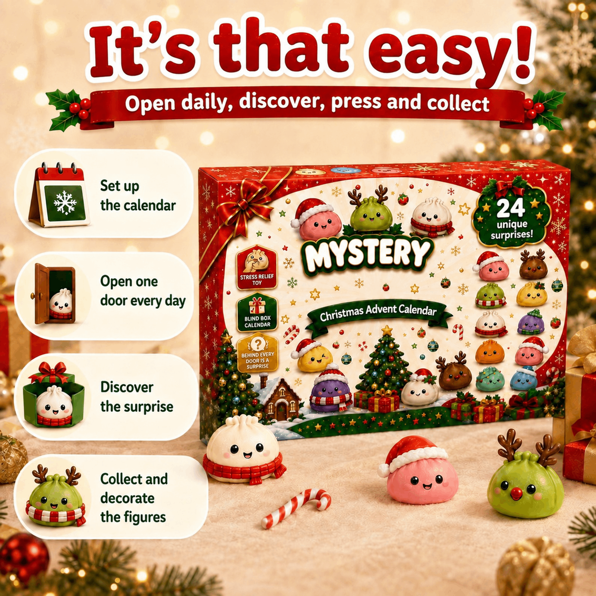 🎄 Christmas Advent Calendar – 24 Squishy Surprises