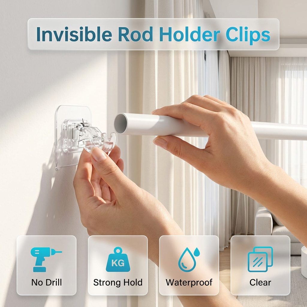 Transparent Hanging Rod Clip