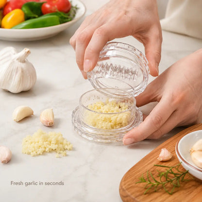 2PCS Clear Manual Garlic Twister and Ginger Mincer Tool