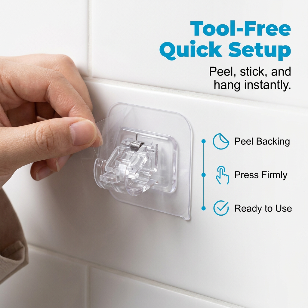 Transparent Hanging Rod Clip