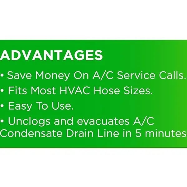 AC Drain Line Cleaner Adapter Evacuates & Unclog AC Drain Line