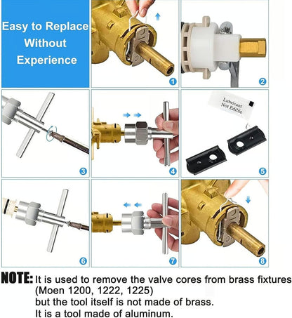 🛠️104421 Cartridge Puller For Moen Cartridge Removal Tool Compatible with Moen 1200,1222,1225 Single Handle Cartridges Moen Shower Cartridge Faucet Cartridge Replacement Core Puller