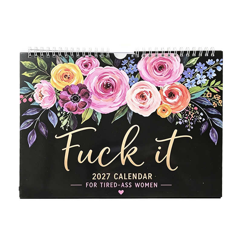 🌸🗓️ 2027 Funny Swear Word Wall Calendar – “F*ck It” Floral Calendar for Tired-Ass Women 😂✨