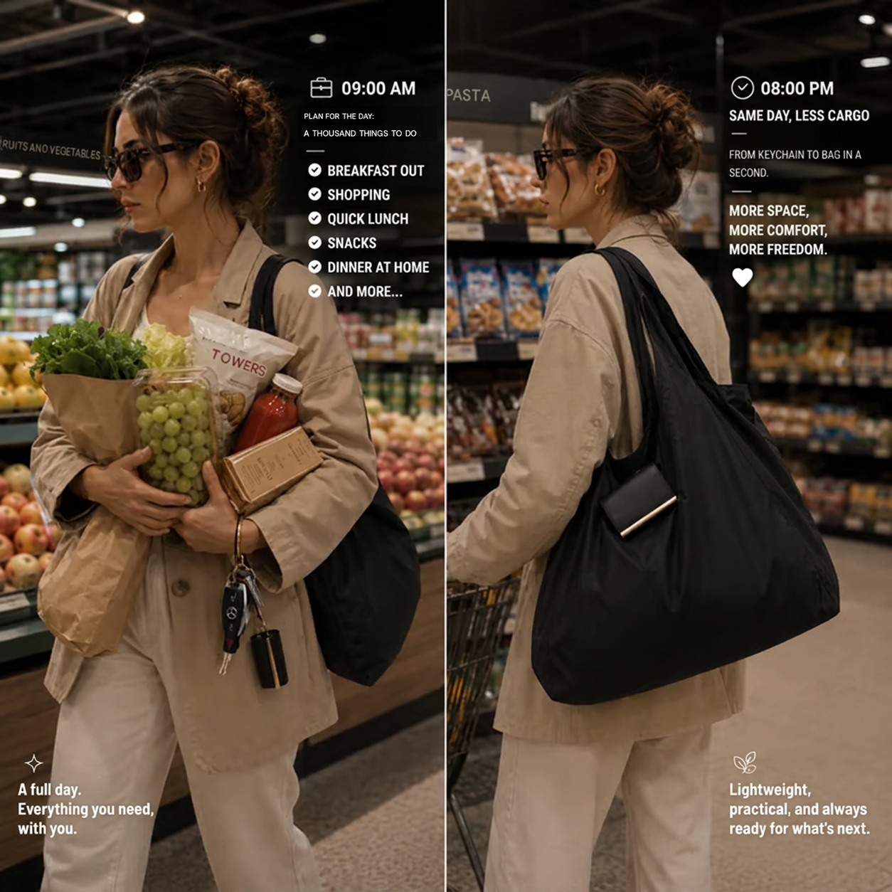 Transformable Bag – Stylish Vegan Leather Tote & Keychain Charm