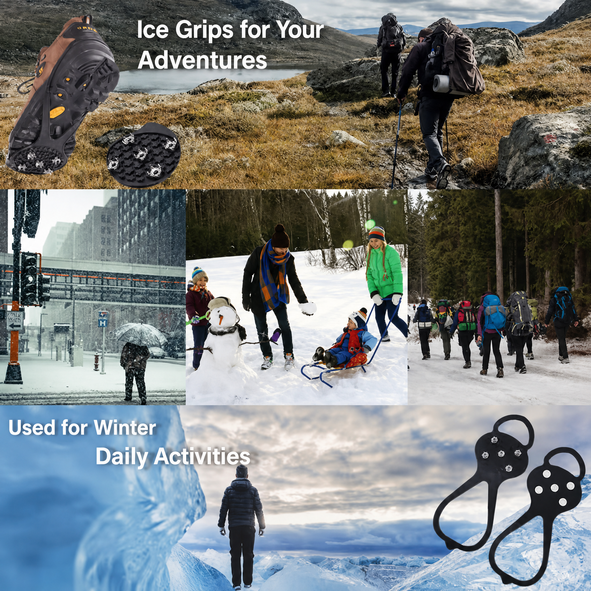 5-Prong Anti-Slip Spikes For Safe Winter Walks – Compatible With All Types Of Footwear