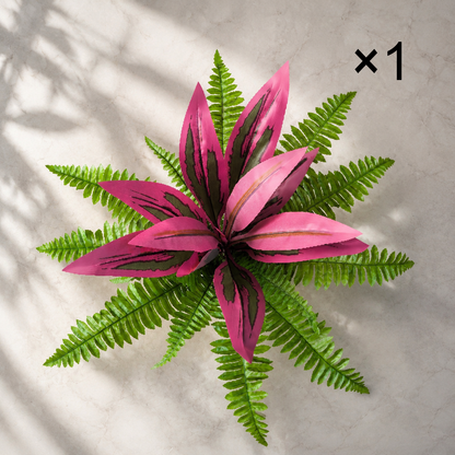 🔥UV‑Resistant Artificial Fern & Red Dracaena Decor Plants
