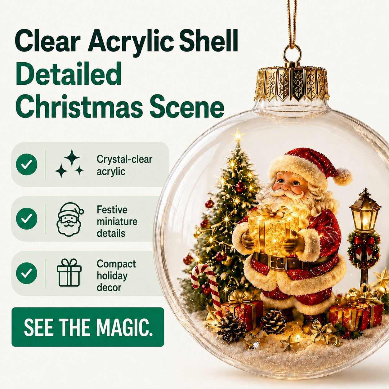 🎄 Light-Up Christmas Diorama Ornament 🔥