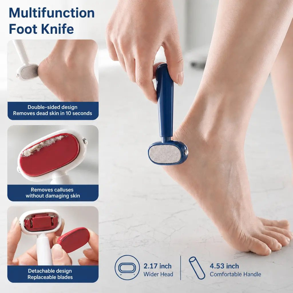 Dual‑Sided Foot Callus Remover, Stainless Steel Blade Foot Scraper 🦶