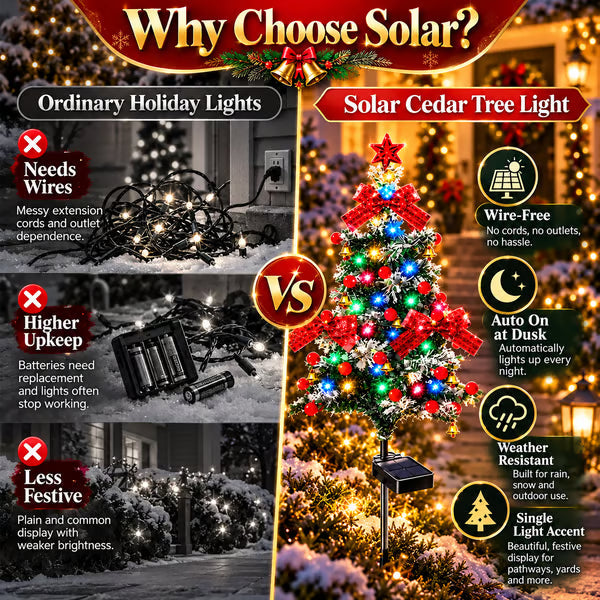 🔥Solar Cedar Christmas Tree Lights| Festive Outdoor Holiday Decor