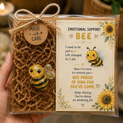 🌸🐝🦛 Emotional Glass Support Animal Gift Set – A Meaningful Little Reminder That You Matter 💕