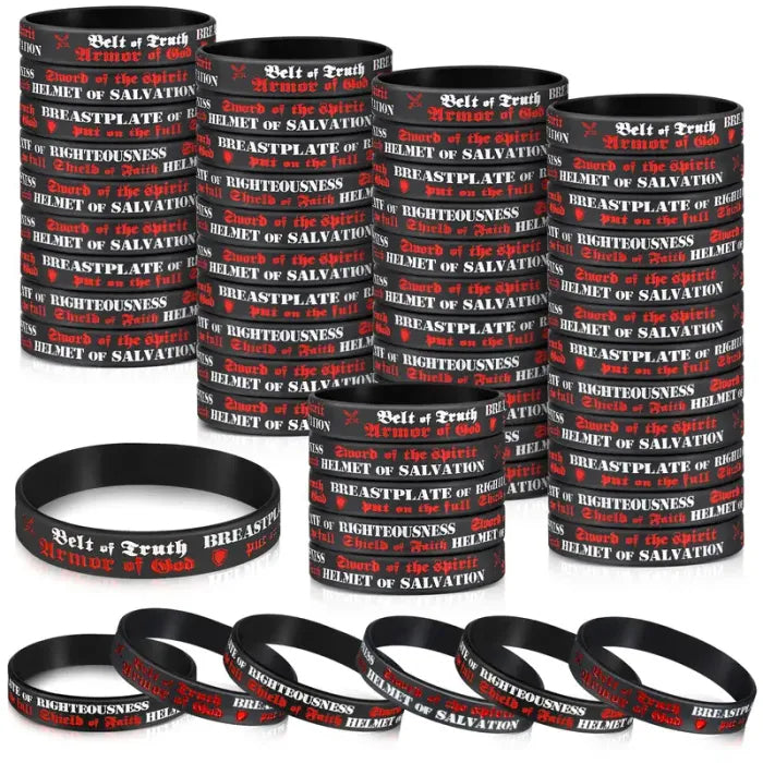 ✝️ 30/60PCS Bible Verse Bracelets – Christian Faith Wristbands for Church Events, Youth Groups & Sunday School Rewards