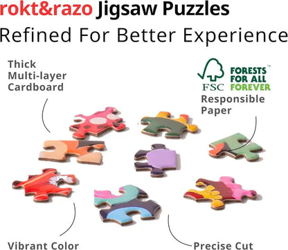 Travel Series, 24 Mini Pack 1000 Pieces Jigsaw Puzzle, 8 Puzzle Stickers, 3 Themes: National Parks, World Heritage, Global City Tour