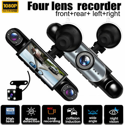 🚗4-Channel 1080P Dash Camera with Night Vision