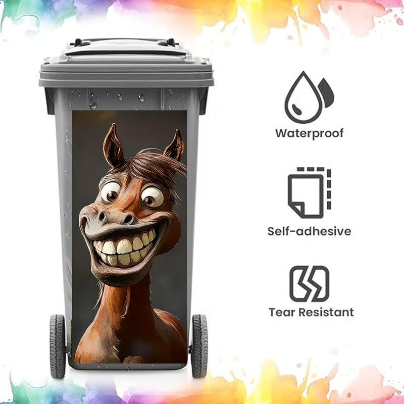 Creative Trash Can Sticker with Colourful Cartoon✨
