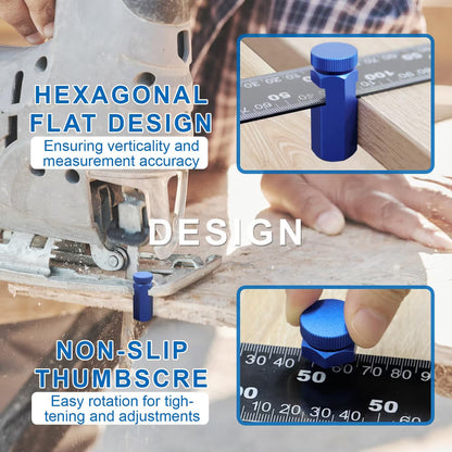 ✨Tall Stair Gauges for Framing Square – Hexagonal Stable Lock with Holder & Hook for Carpentry & Circular Saw