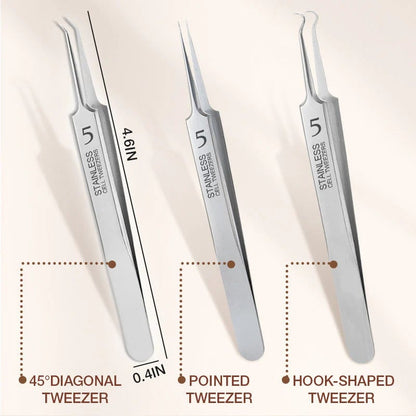 Professional Beauty Salon Tweezers | 2026 New Year Launch  | Precision Slant & Pointed Tips for Brows & Lashes | Essential for Makeup Artists & Home Kits 🎆✨