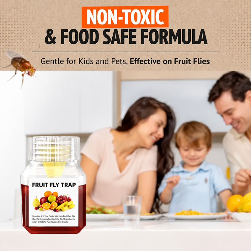 Ultra-Strong Fruit Fly Trap - User Friendly (Up to 3 Weeks per Bottle)