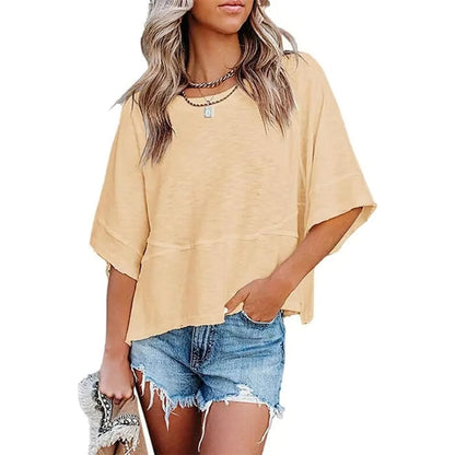 New Arrivals! ☀️ Women's Summer Casual Crewneck Batwing Top – Loose Fit, Cute & Breezy 🌸