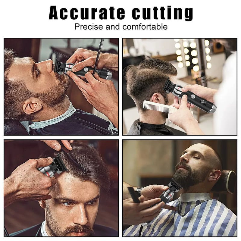 🏆Luxe 3-in-1 Professional Men’s Grooming Set – T-Blade Trimmer, Foil Shaver – With LED Display