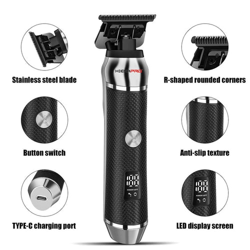 🏆Luxe 3-in-1 Professional Men’s Grooming Set – T-Blade Trimmer, Foil Shaver – With LED Display