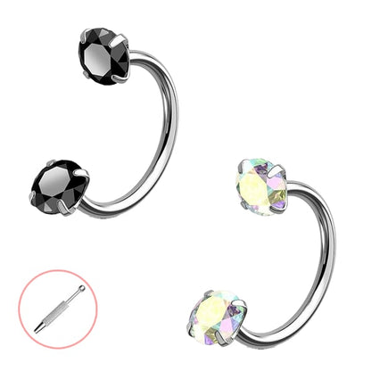 Horseshoe Gem Nose Ring – Internally Threaded & Comfortable