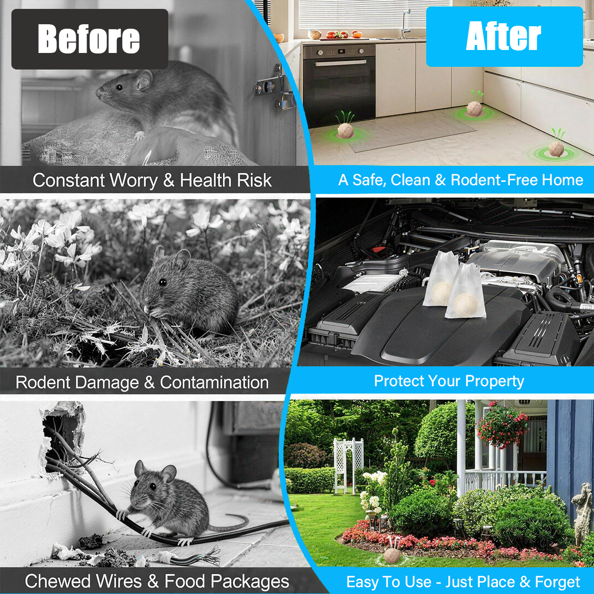 10-Pack Natural Peppermint Oil Rodent Repellent: Pet-Safe Pouches for Indoors & Outdoors