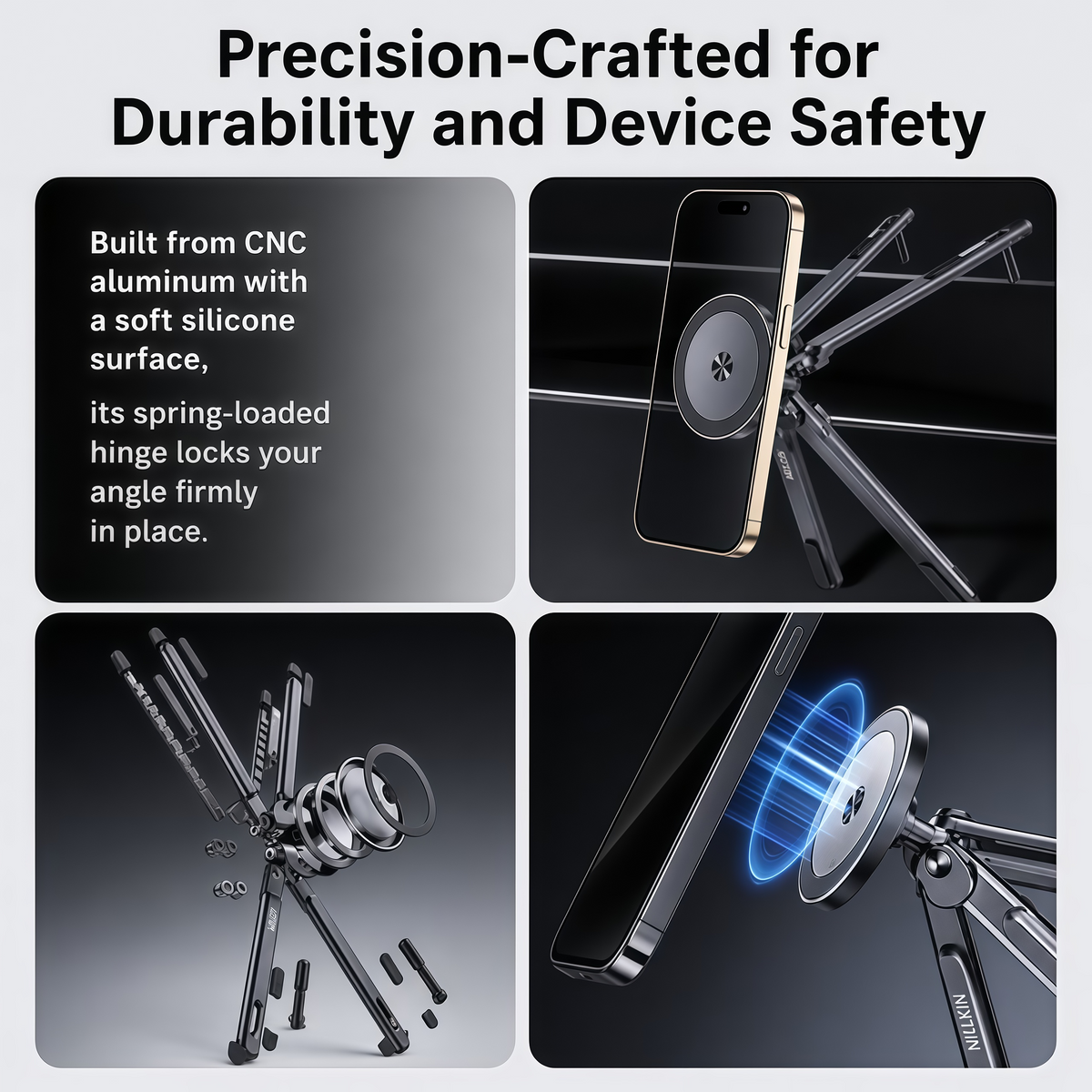 3-in-1 Foldable Laptop, Tablet & Magnetic Phone Stand