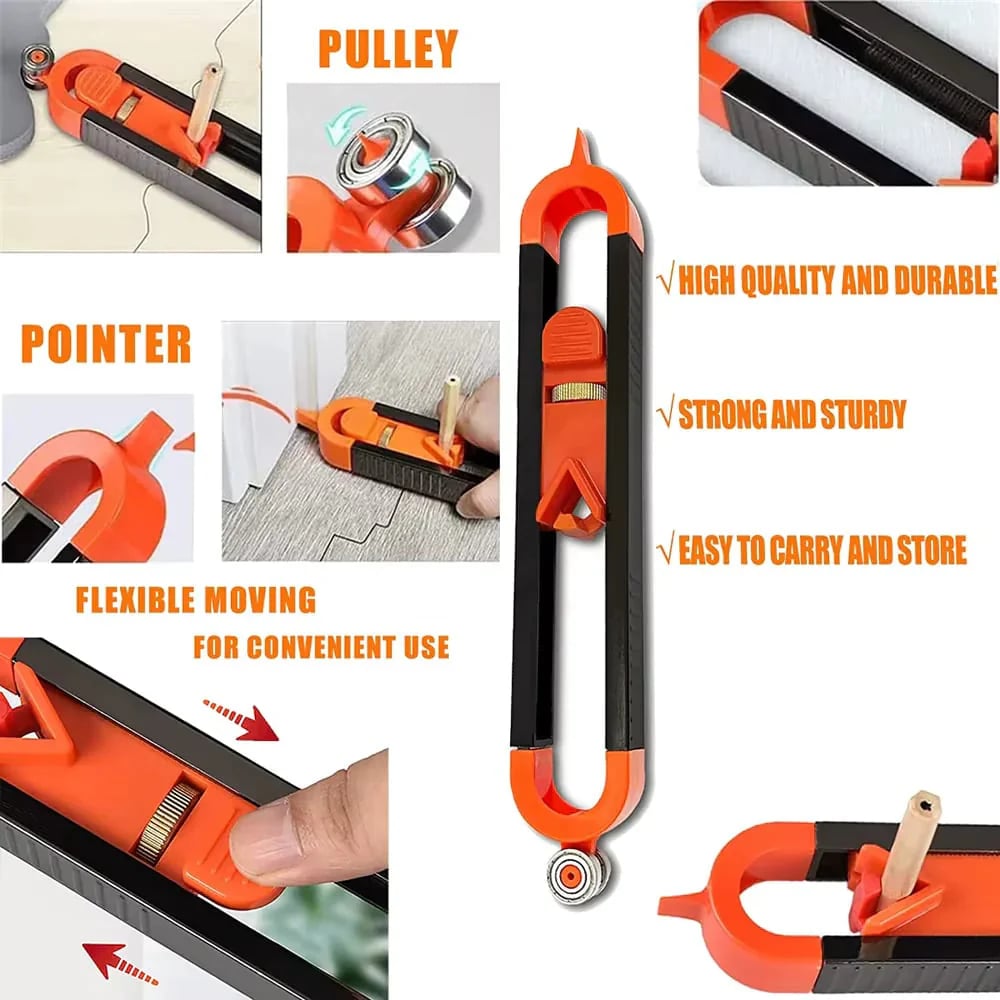 Contour Gauge Scribe Tool with Lock and Pencil