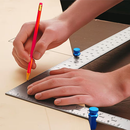 ✨Tall Stair Gauges for Framing Square – Hexagonal Stable Lock with Holder & Hook for Carpentry & Circular Saw