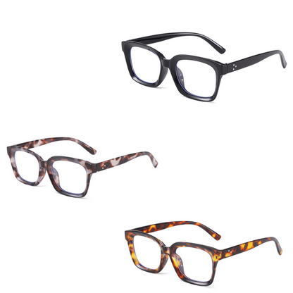 ✨👓Tortoiseshell Reading Glasses – Blue Light Blocking Oversized Square Readers