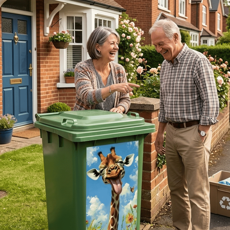 Creative Trash Can Sticker with Colourful Cartoon✨