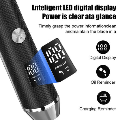 🏆Luxe 3-in-1 Professional Men’s Grooming Set – T-Blade Trimmer, Foil Shaver – With LED Display