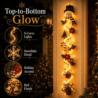 🎄Light-Up Christmas Door Hanger | 6 festive light designs, warm glow, 3D details, and space-saving vertical decor ✨