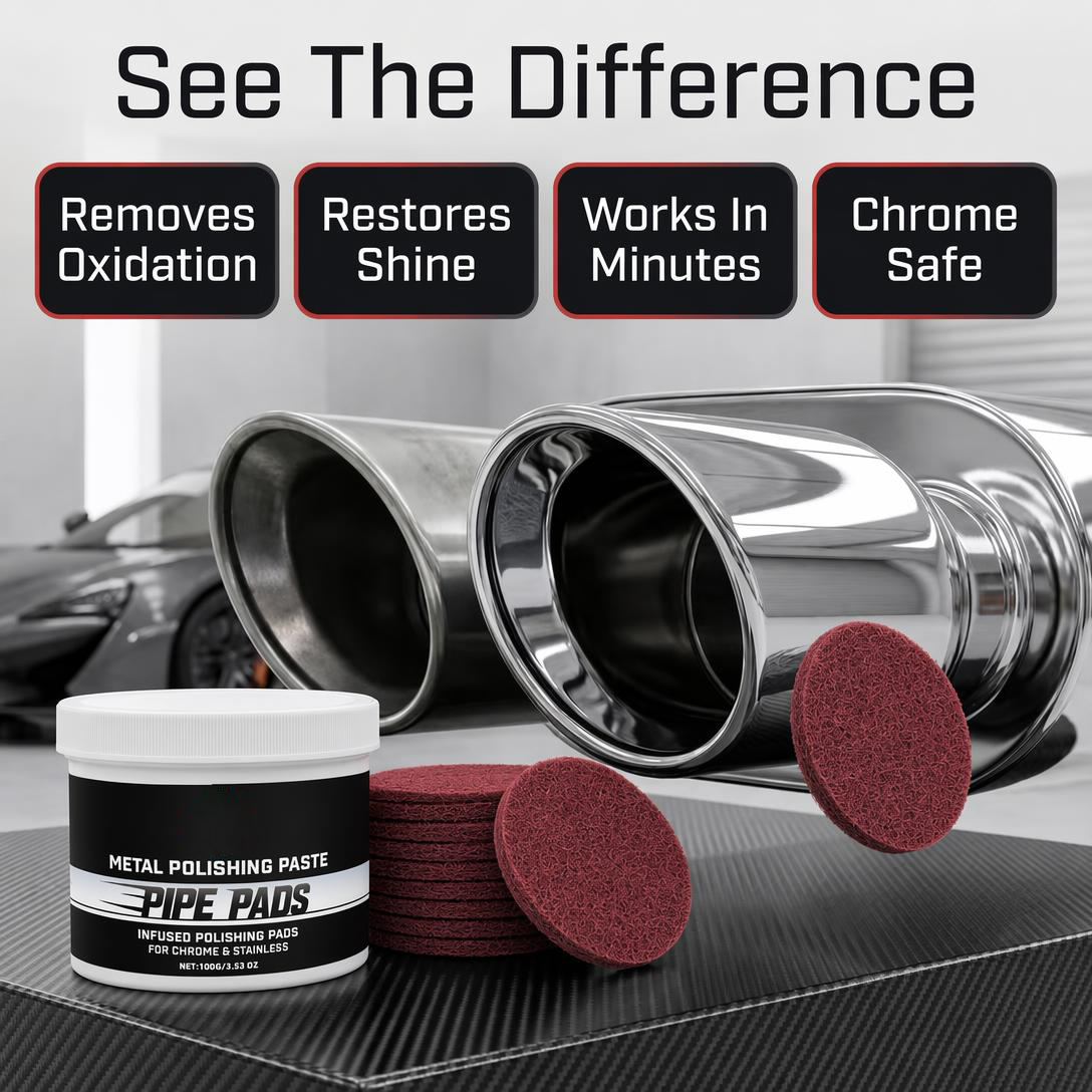 MirrorFinish Pads Remove scratches and oxidation.