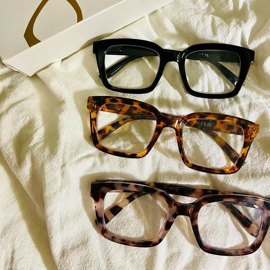 ✨👓Tortoiseshell Reading Glasses – Blue Light Blocking Oversized Square Readers