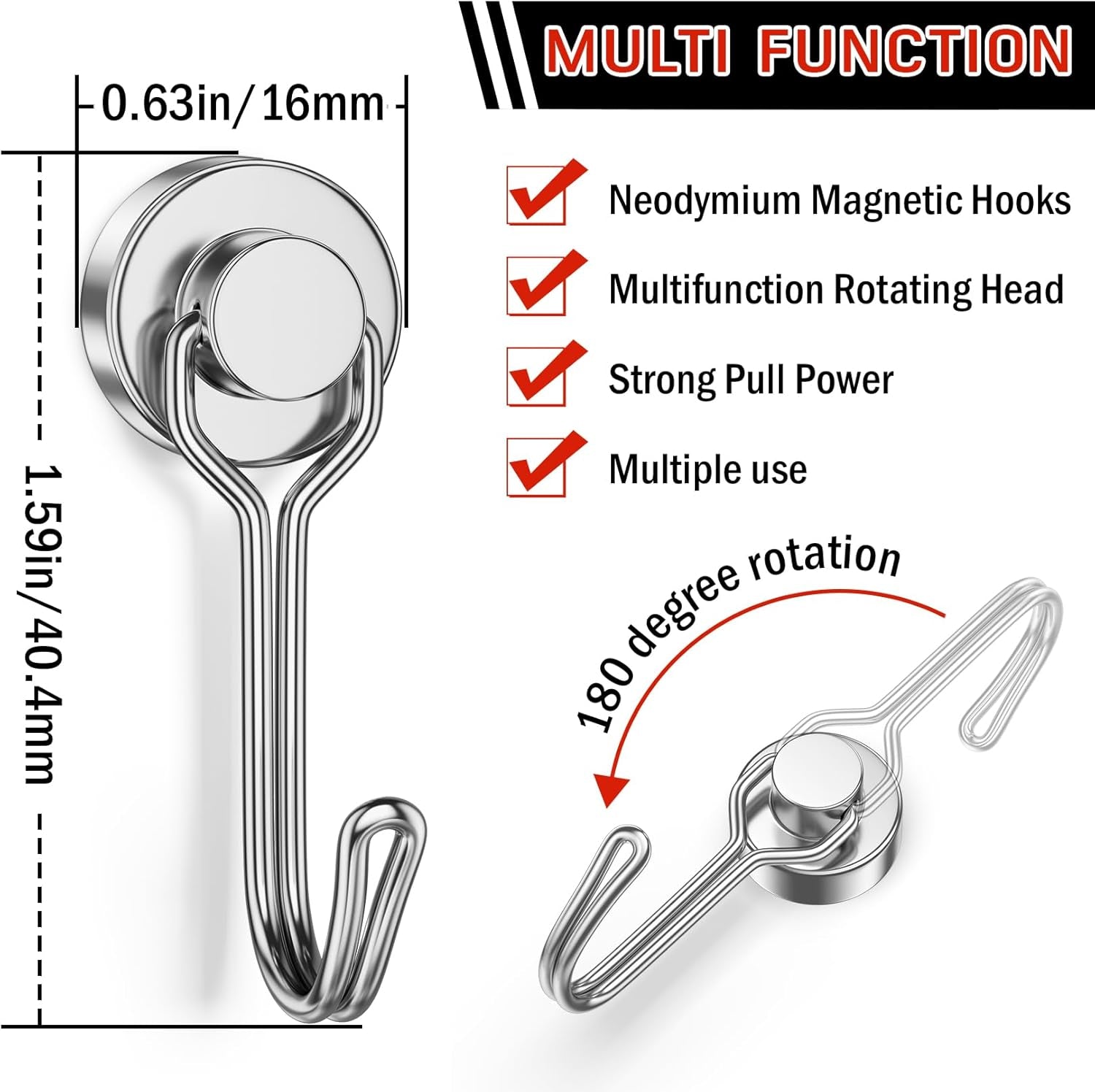 🚨🚨 2026 Upgrade Swivel Swing Magnetic Hooks 30LBS