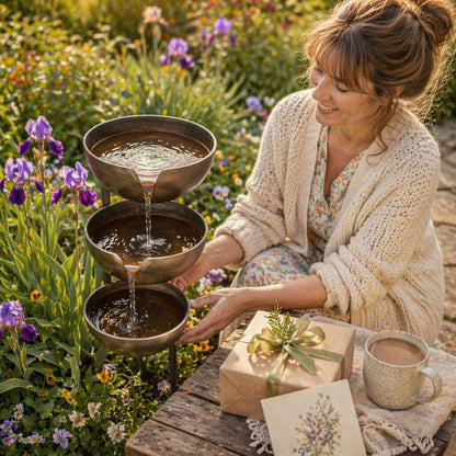 🔥🔥Bring Life Back To Your Garden – Peaceful Cascading Rain Catcher Bird Bath For Welcoming Garden Wildlife🌿🐦