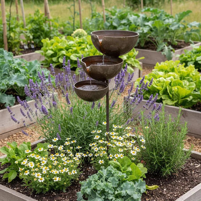 🔥🔥Bring Life Back To Your Garden – Peaceful Cascading Rain Catcher Bird Bath For Welcoming Garden Wildlife🌿🐦