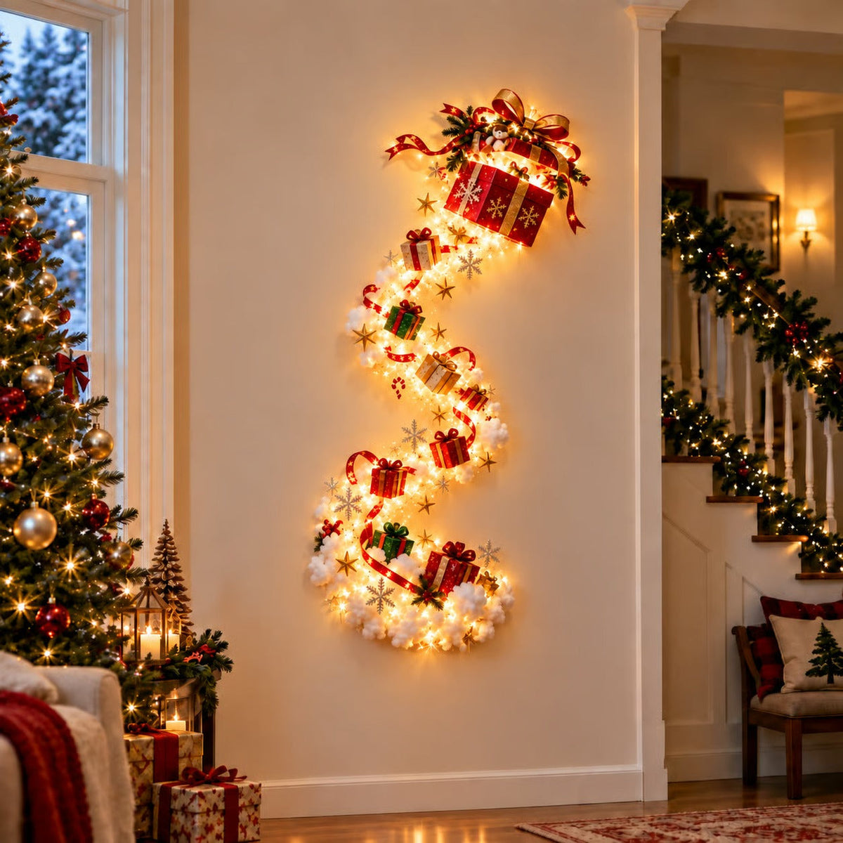 Illuminated Christmas wall decoration Magical Christmas path – Festive light decoration with 10 Christmas motifs