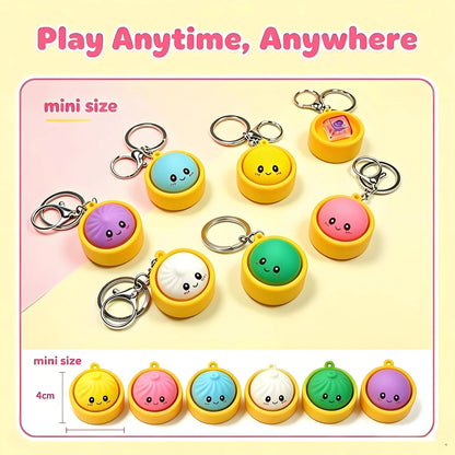 🔥 LAST DAY 49% OFF🔥 Cute Dumpling Pressable Fidget Keychain - touch sensing light
