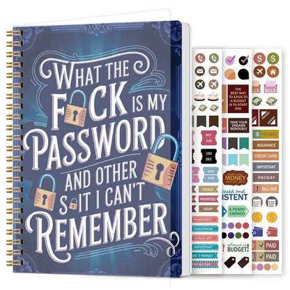 🔥📅Funny Password Notebook - Spiral Bound with Lock Icons & Funny Security Phrases✍️