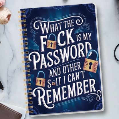 🔥📅Funny Password Notebook - Spiral Bound with Lock Icons & Funny Security Phrases✍️