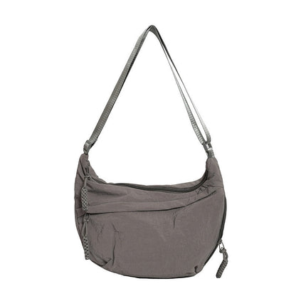 🏆5k sold this week!🔥Designer Direct Sales👜Women's Fashion Plain Color Nylon Crossbody Hobo Bag