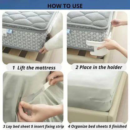 😴Secure Fit Sheet Holders – Wrinkle-Free. Slip-Free Bed