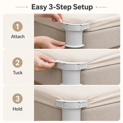 😴Secure Fit Sheet Holders – Wrinkle-Free. Slip-Free Bed