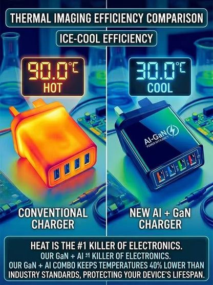 Four-Port Travel Charger for Extended Phone Battery Life
