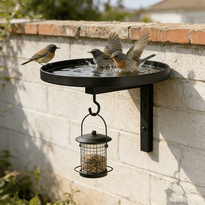 Wall-Mounted Metal Bird Bath – Antique Bronze Finish 🐦🛁🧱🏡