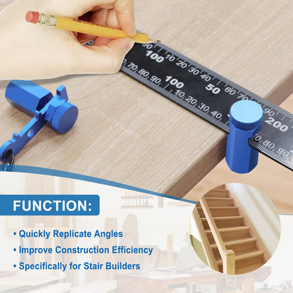 ✨Tall Stair Gauges for Framing Square – Hexagonal Stable Lock with Holder & Hook for Carpentry & Circular Saw