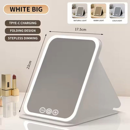 Folding LED Makeup Mirror
