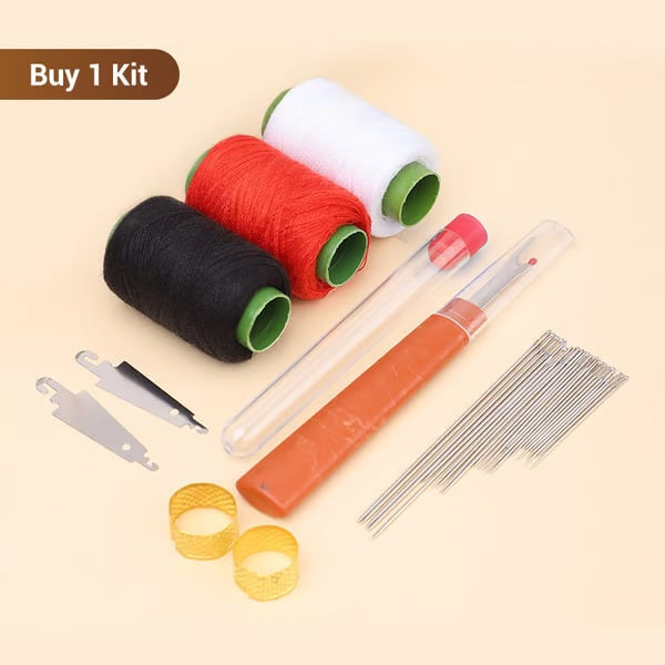 37PCS Big Eye Steel Needles Set - Long & Thin Handmade Quilting & Sewing Needles Kit for DIY Sewing Projects